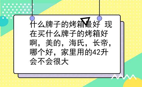 什么牌子的烤箱较好 现在买什么牌子的烤箱好啊，美的，海氏，长帝，哪个好，家里用的42升会不会很大？插图