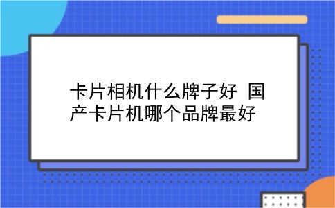 卡片相机什么牌子好 国产卡片机哪个品牌较好？插图