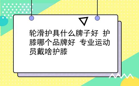 轮滑护具什么牌子好 护膝哪个品牌好？专业运动员戴啥护膝？插图