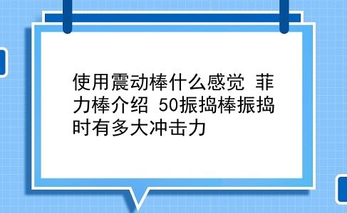 使用震动棒什么感觉 菲力棒介绍？50振捣棒振捣时有多大冲击力？插图