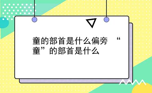 童的部首是什么偏旁 “童”的部首是什么？插图