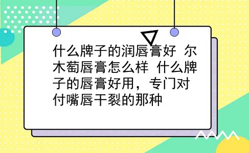 什么牌子的润唇膏好 尔木萄唇膏怎么样？什么牌子的唇膏好用，专门对付嘴唇干裂的那种？插图