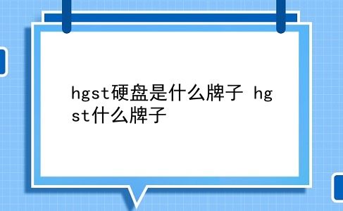 hgst硬盘是什么牌子 hgst什么牌子？插图