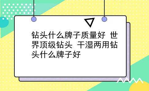 钻头什么牌子质量好 世界顶级钻头？干湿两用钻头什么牌子好？插图