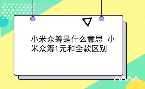 小米众筹是什么意思 小米众筹1元和全款区别？插图