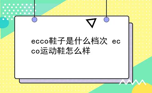 ecco鞋子是什么档次 ecco运动鞋怎么样？插图