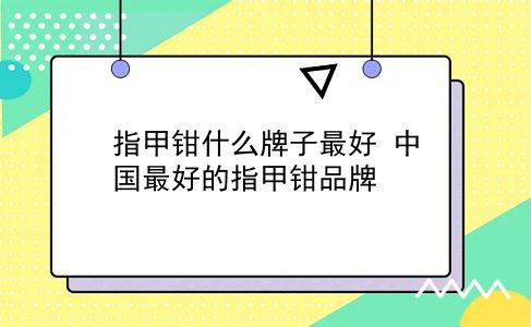 指甲钳什么牌子较好 中国较好的指甲钳品牌？插图