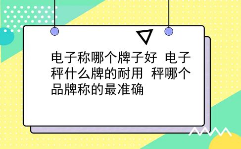 电子称哪个牌子好 电子秤什么牌的耐用？秤哪个品牌称的最准确？