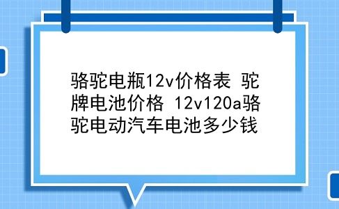 骆驼电瓶12v价格表 驼牌电池价格？12v120a骆驼电动汽车电池多少钱？