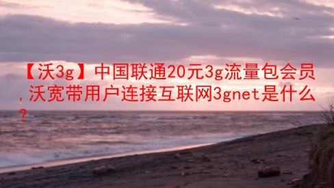 【沃3g】中国联通20元3g流量包会员,沃宽带用户连接互联网3gnet是什么?  第1张